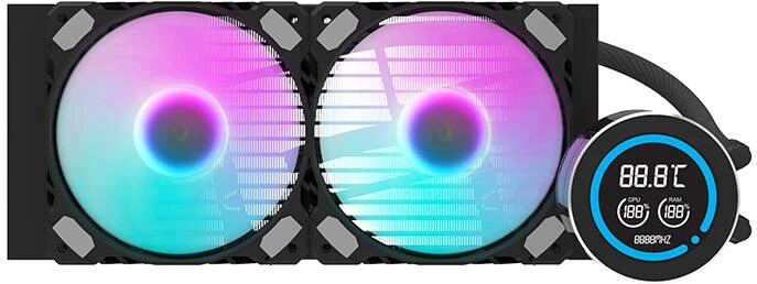 Vodna hladilna enota 240 mm z LCD in ARGB, črna, Darkflash DN-D240