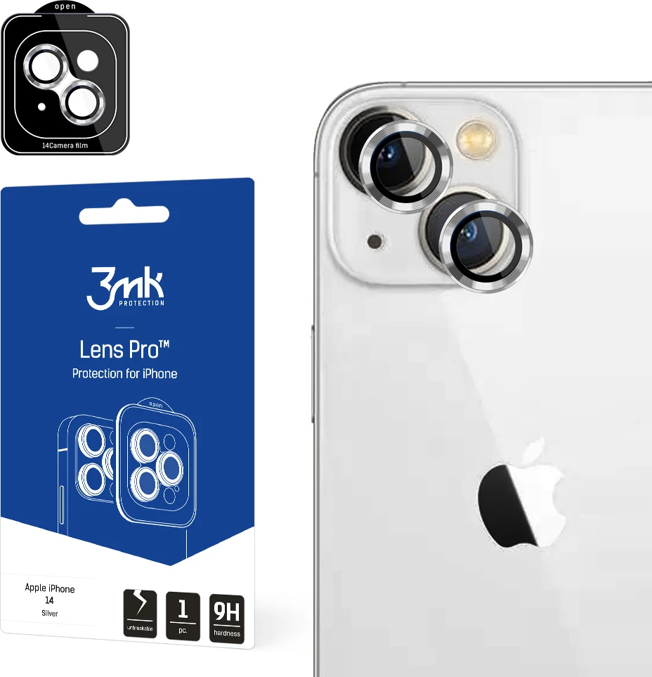 Zaščitno steklo kamere 3mk Lens Protection Pro za iPhone 14, srebrno