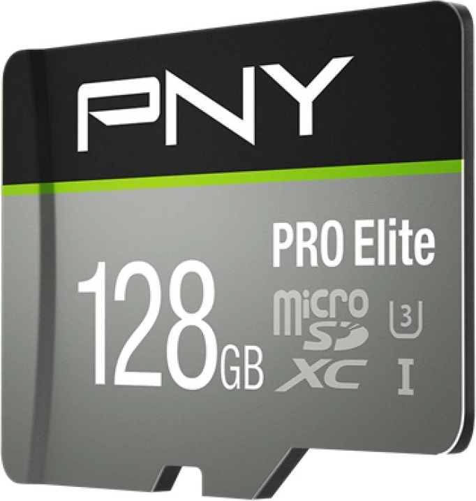 Kartica spomina PNY PRO Elite 128GB microSDXC, Class 10 UHS-I U3, črno/siva