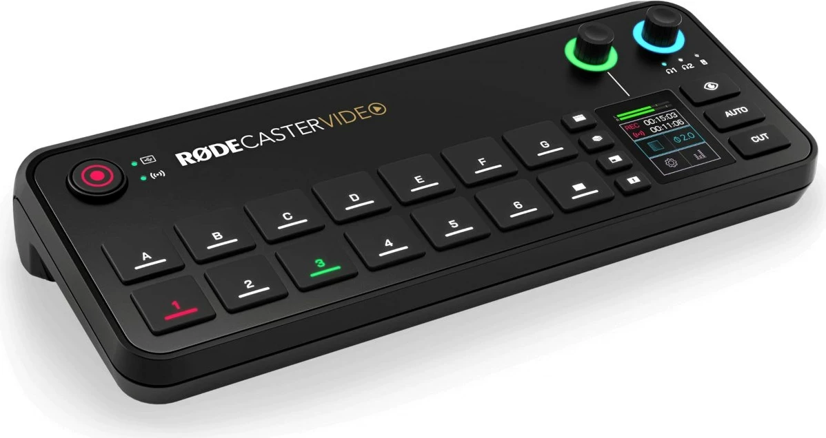 Stacija za produkcijo RØDE RØDECaster Video, za podcaste in glasbo, črna