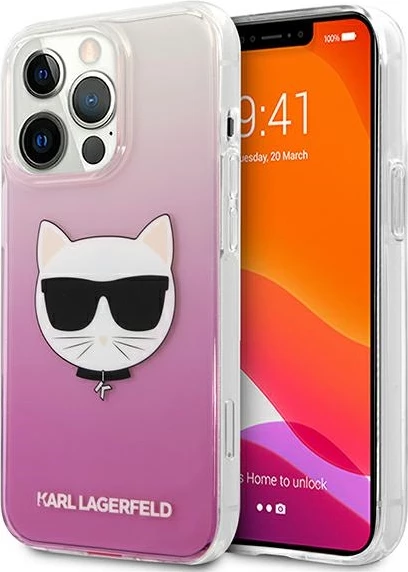 Hardcase za iPhone 13 Pro Max, Karl Lagerfeld KLHCP13XCTRP, rožnata