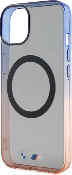 Ovitek za telefon z gradientnim odbijačem MagSafe za iPhone 14, 6,1", siv/oranžen/moder, BMW