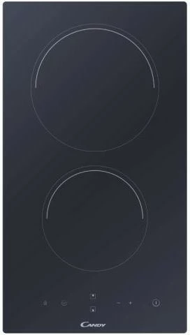 Keramična kuhalna plošča, 2 kuhališči, upravljanje na dotik, 30 cm, Candy CDH 30, črna