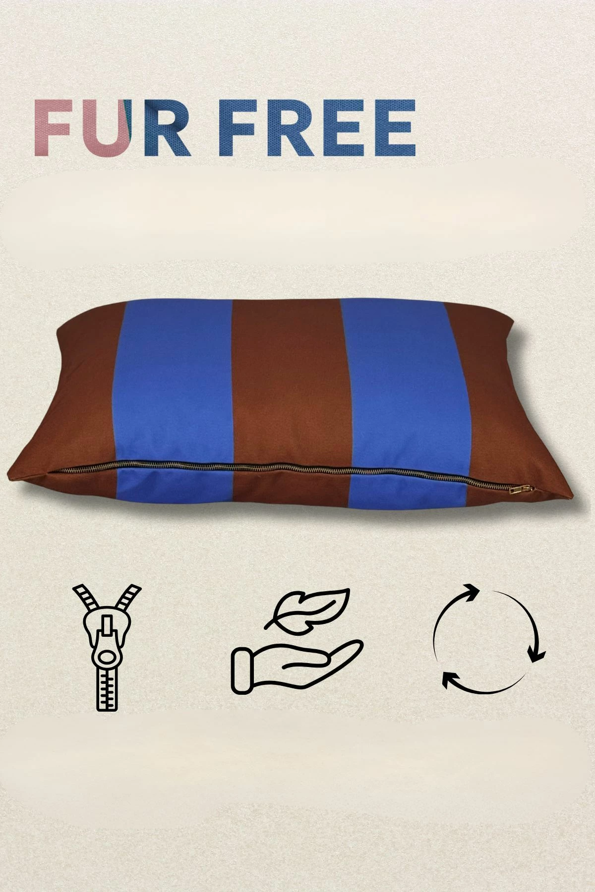 Ležišče za hišne ljubljenčke Paws & Whiskers, Brez krzna, 50 x 70, rjavo in vijolično