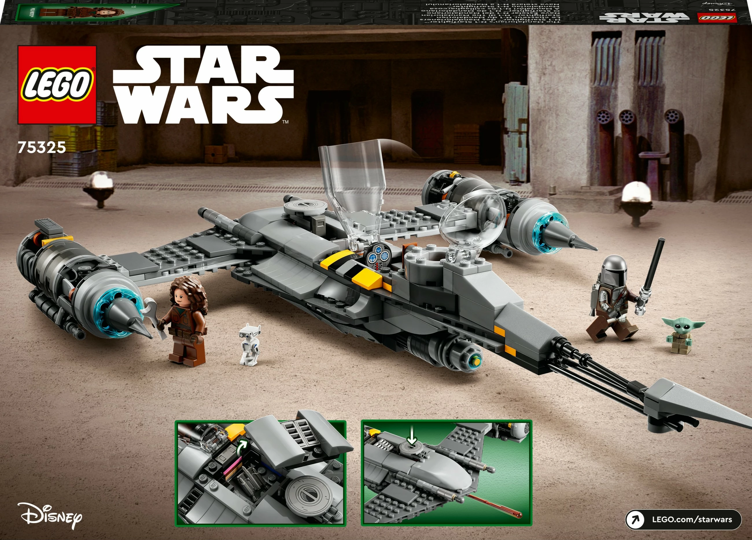 Set gradnje Star Wars N-1 Starfighter iz serije The Mandalorian, 412 kosov, plastika, večbarven