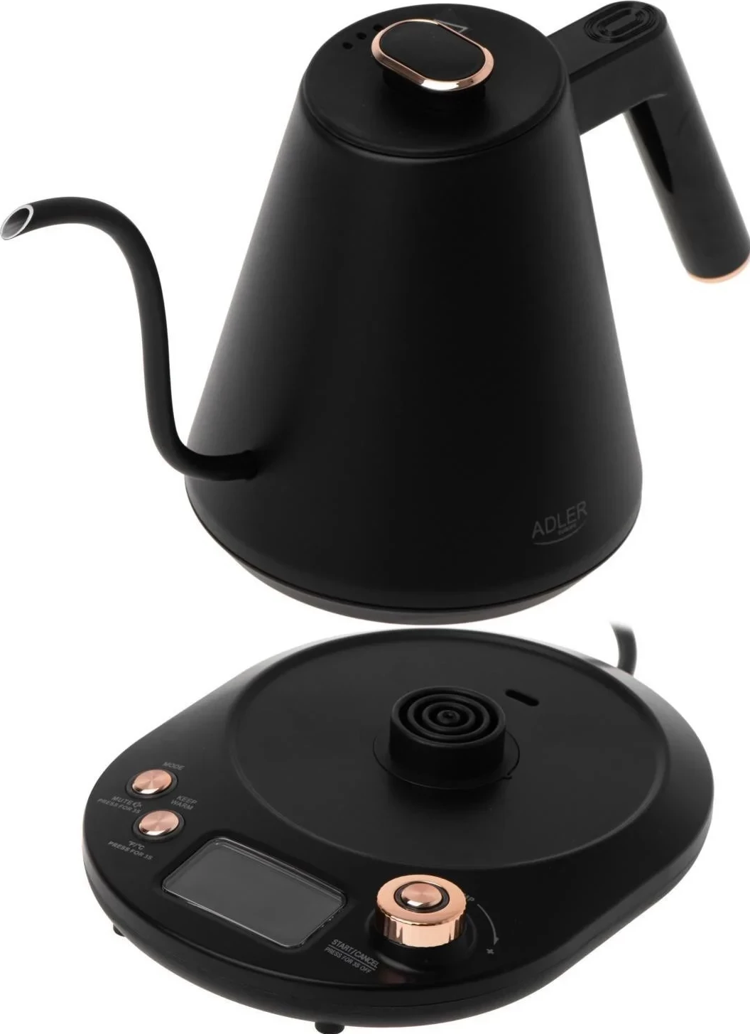 Električni grelnik vode 1 L, črn — Adler AD 1349