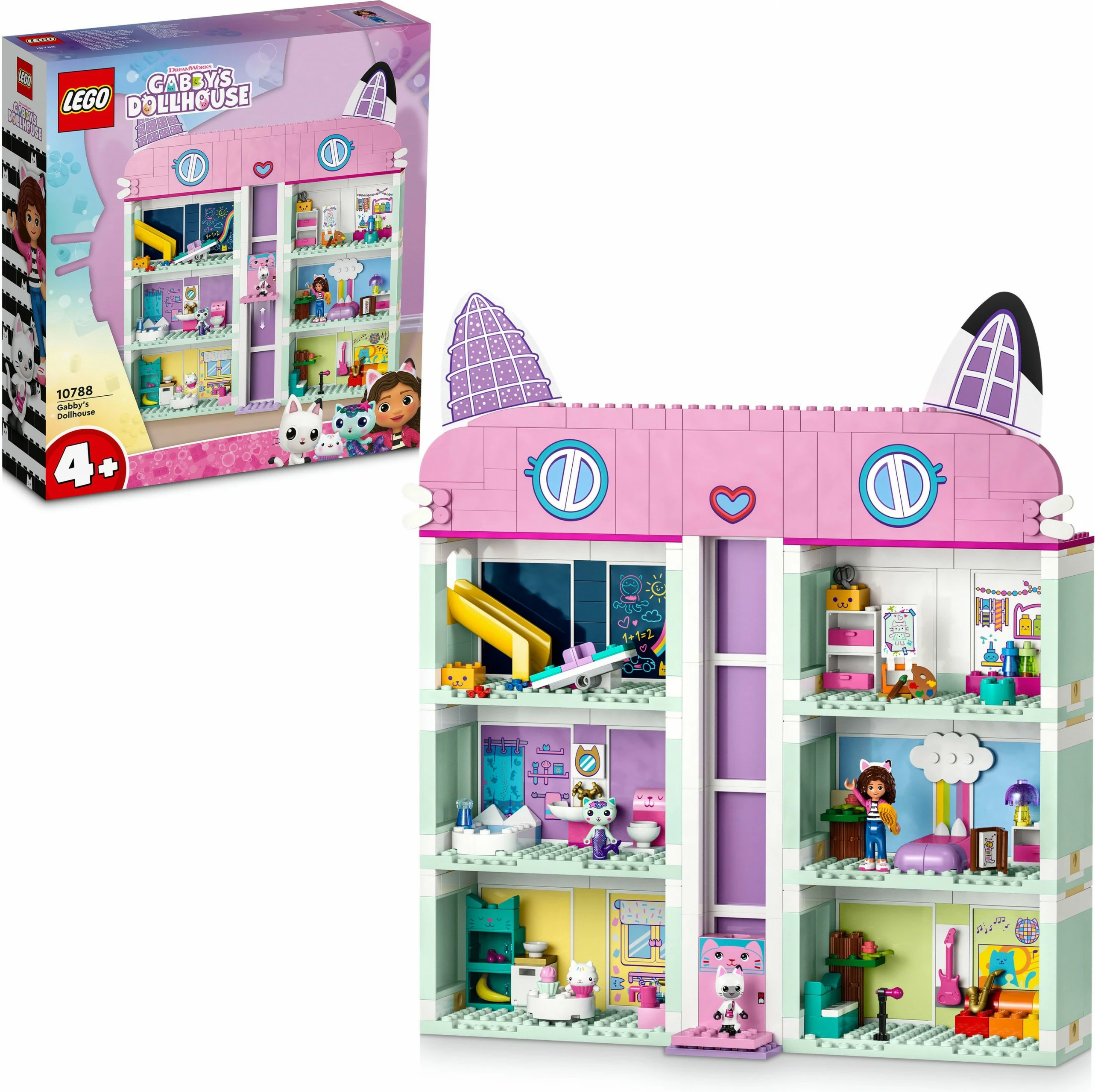 Igralni set Gabby's Dollhouse LEGO 10788, 498 delov, večbarven