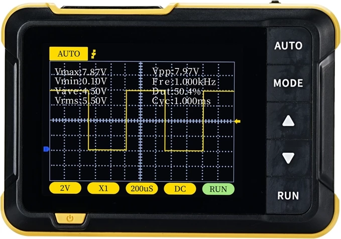 Mini prenosni osciloskop, FNIRSI DSO152, 2.5MS/s, pasovna širina 200 kHz, ±400V, zaslon 2.8", baterija 1000 mAh, USB-C, s sondami in kablom