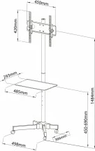 Mobilna stojala za TV ART STO S-09, za zaslone 23–55", črna