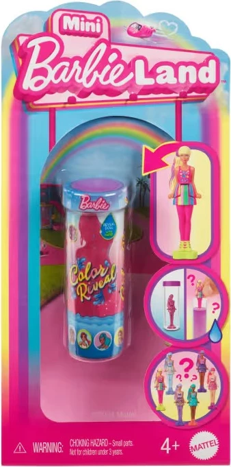 Mini Barbie z učinkom Color Reveal, Mattel Mini BarbieLand HYF28, 3,8 cm, plastika