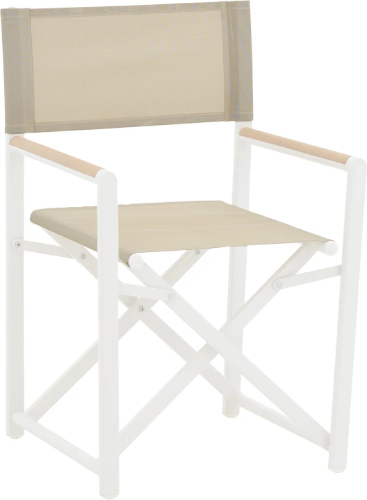 Sestav mize s stoli Kliton-Mabu, aluminij, bela, 150 x 80 x 74 cm