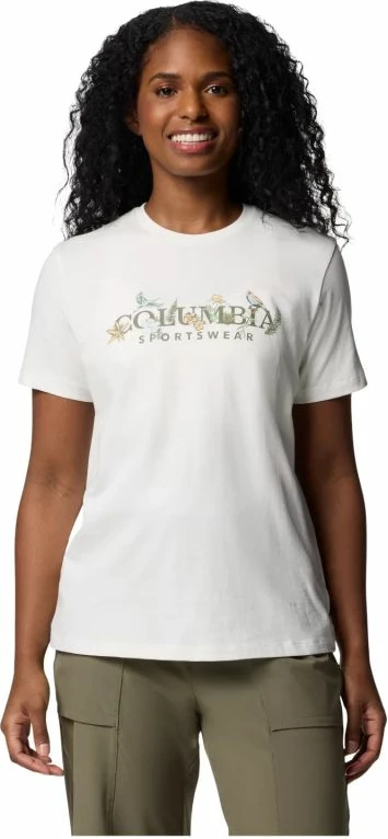 Majica za ženske, Columbia Boundless Beauty Logo SS Tee, kremna