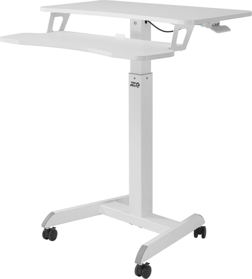 Mobilna delovna miza z nastavitvijo višine, Maclean Ergo Office ER-444W, bela