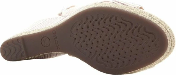 Čevlji z visokim petom Geox ženski, bež/zlati