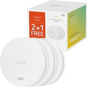 Detektor dima Hombli smarter, promocijski paket 2+1, bel