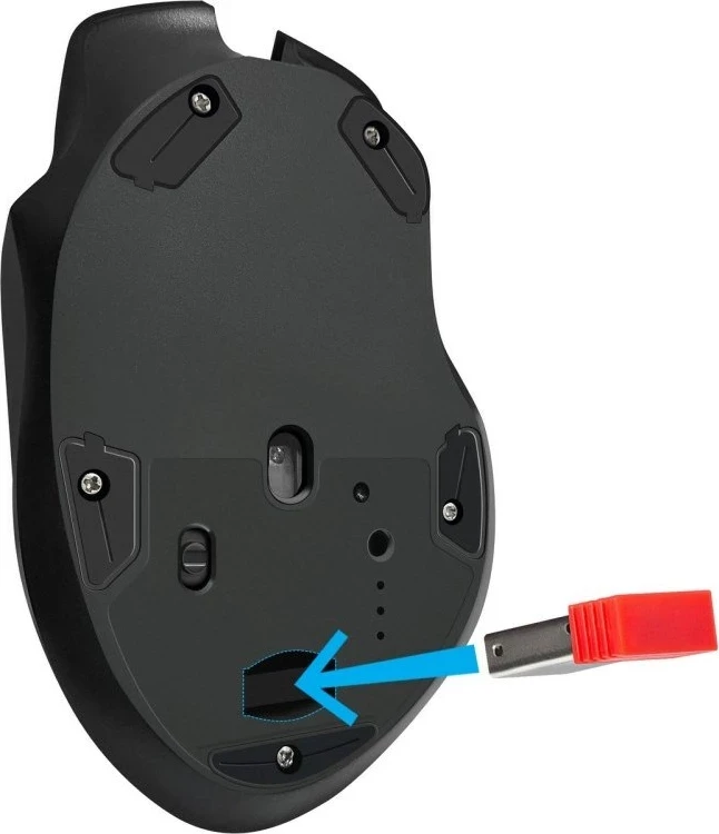 Optični igralniški miš, Defender GM-213 Thunder RF 1600 dpi 8P, črn