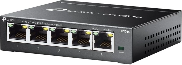Upravljan stikalo Omada ES205G, TP-Link, 5-portno, Gigabit Ethernet, črno