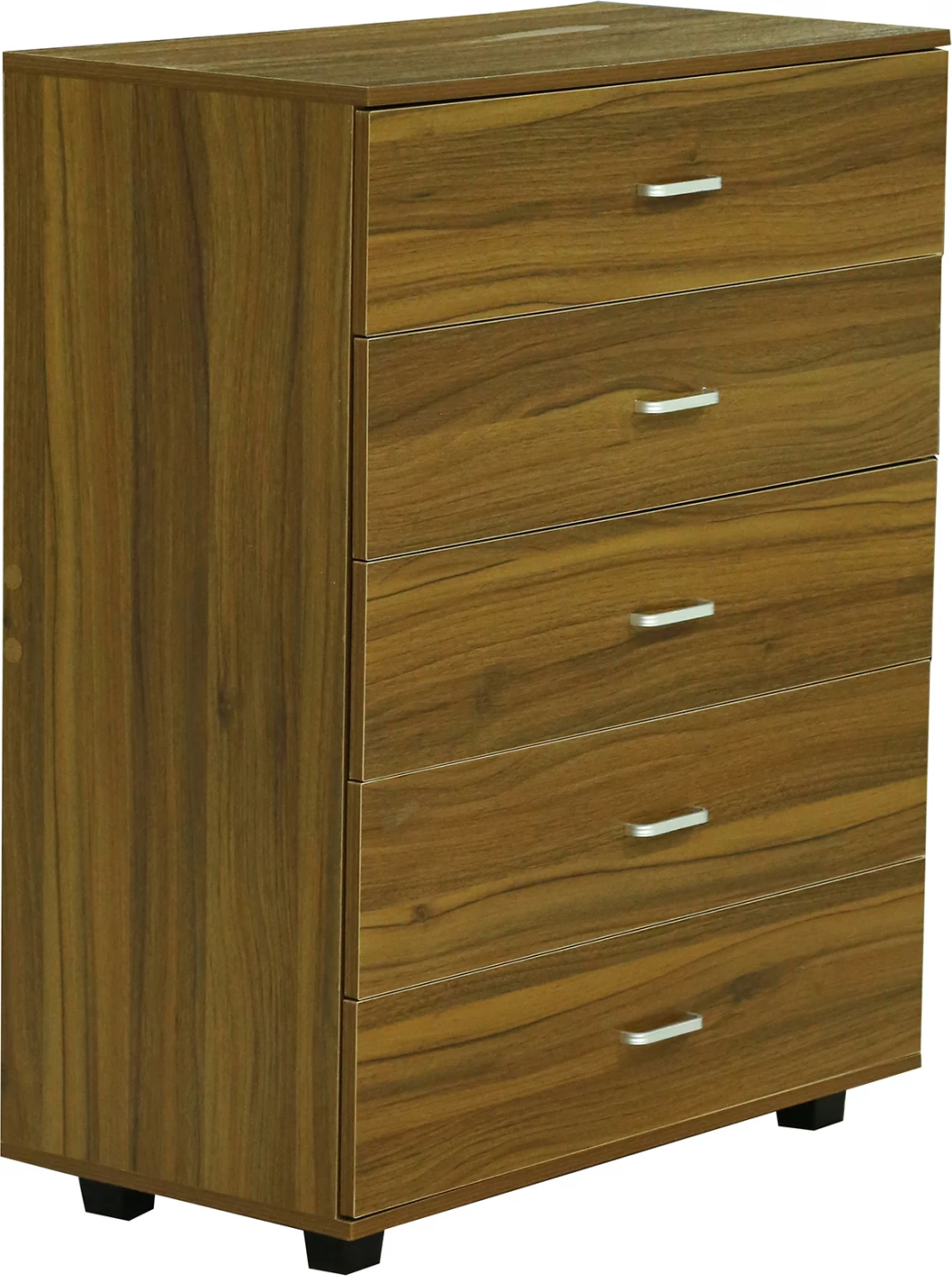 Melaminska komoda THORG FH8995.02 s 5 predali v barvi oreha 80Χ40Χ100H cm