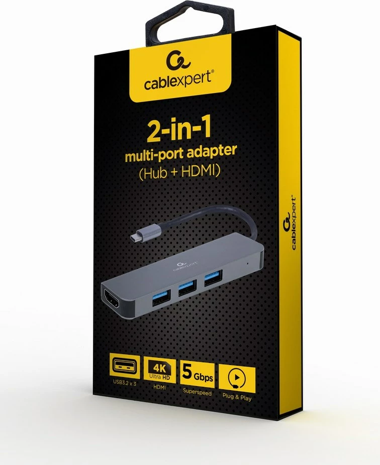 Multi-adapter USB Tip C (Hub + HDMI) Gembird A-CM-COMBO2-01