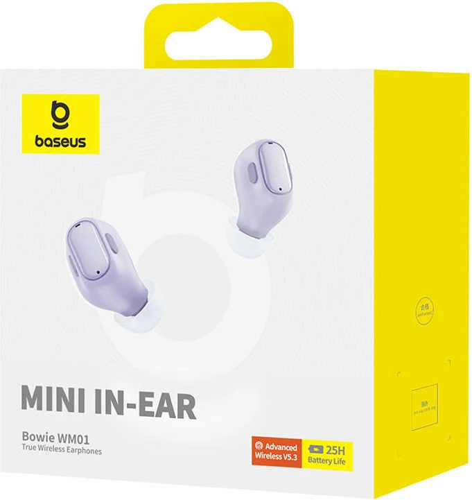 Brezžične slušalke Baseus Bowie WM01, TWS, Bluetooth 5.3, vijolične