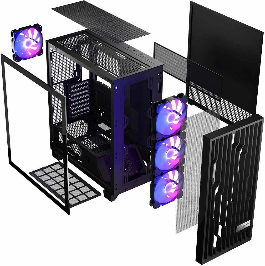 Računalniško ohišje MODECOM Volcano Perun Apex ARGB Midi, črno