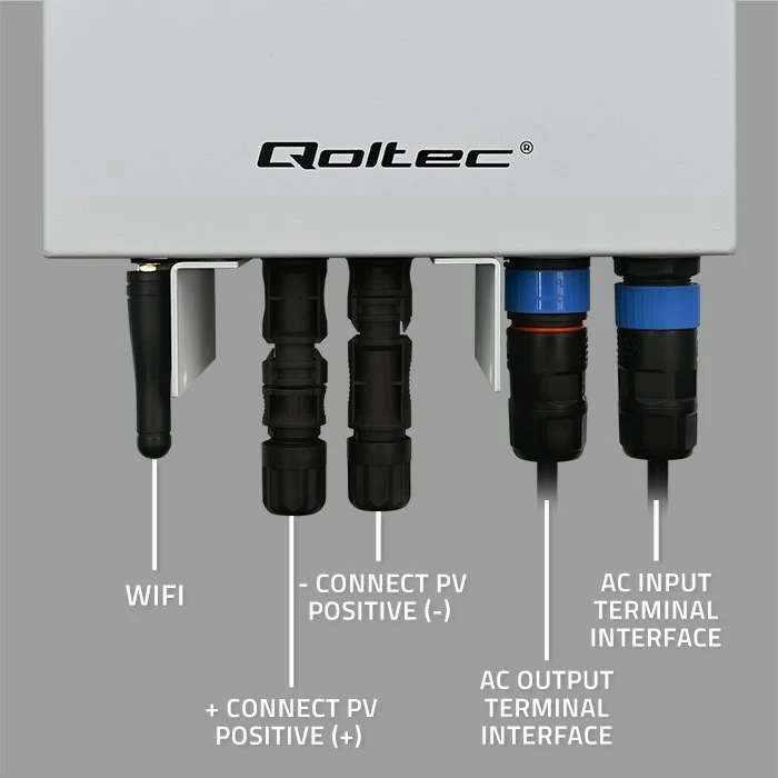 Solarni inverter Qoltec 53867, 3 kW/4 kW, MPPT, BYPASS, LCD, Wi‑Fi, bel