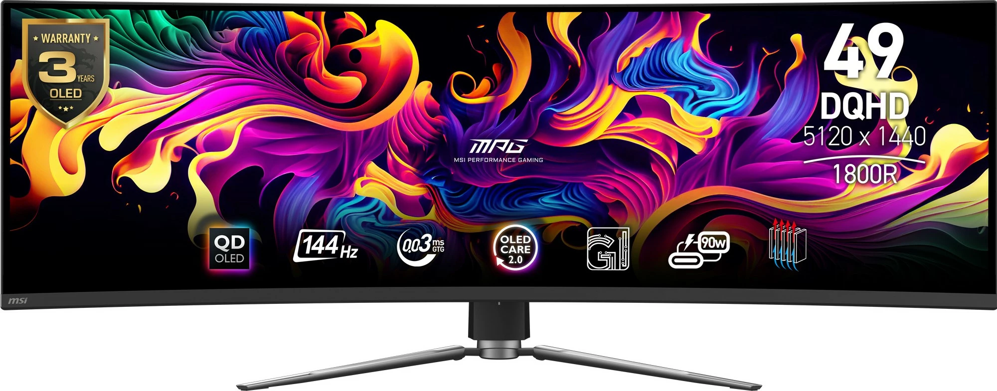 Igralni monitor MSI MPG 491CQPDE, 49-palčni, QD-OLED, 144 Hz, DQHD