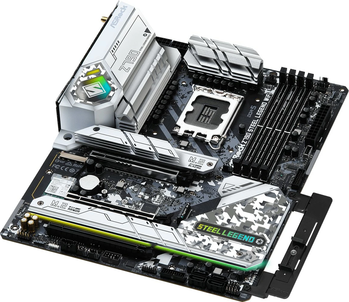 Pllakë amë ASRock Z790 Steel Legend WiFi, Intel, LGA 1700, DDR5-SDRAM, 128 GB, DIMM
