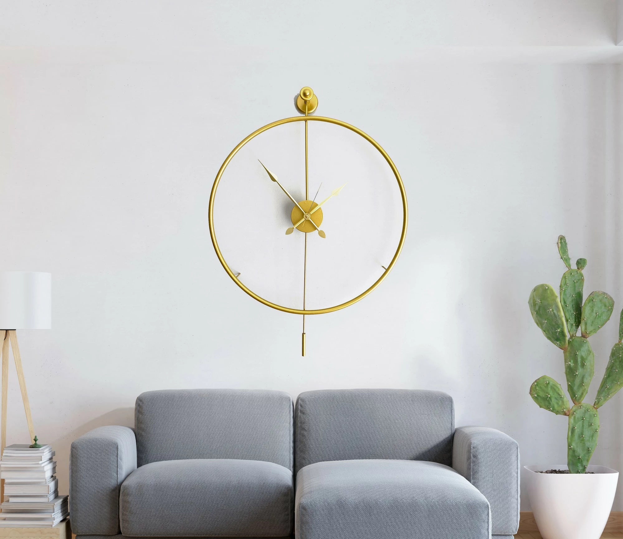 Stenska dekorativna kovinska ura, zlata, Wallity Mclock-00103
