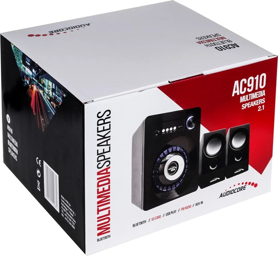 Set zvočnikov Audiocore AC910, 10 W, PC / prenosnik, Bluetooth, črn