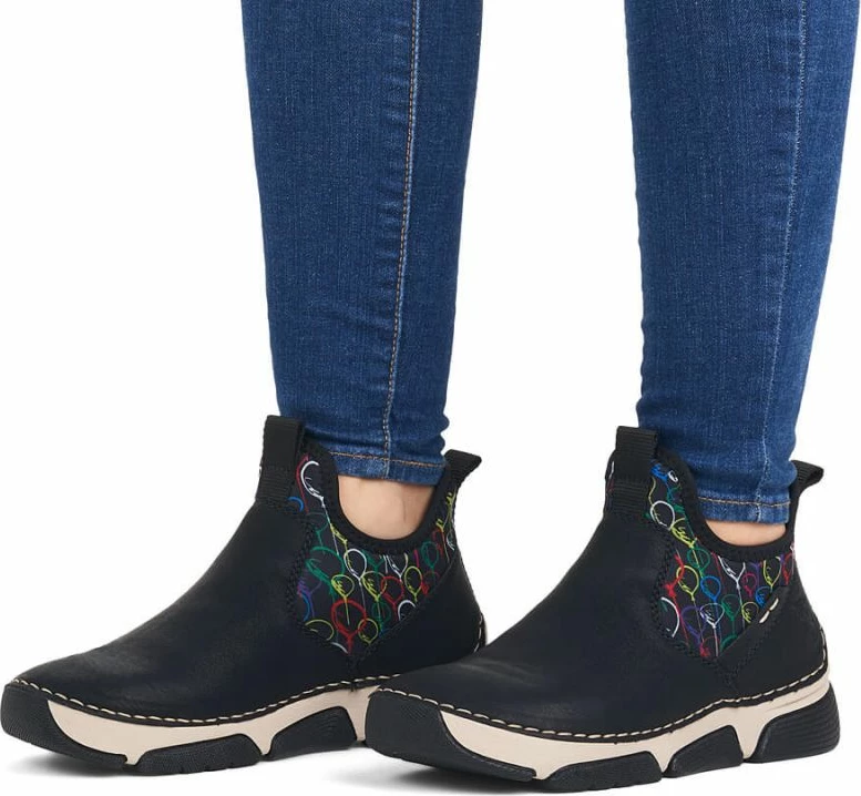 Visoke čevlje Rieker, ženske, črne