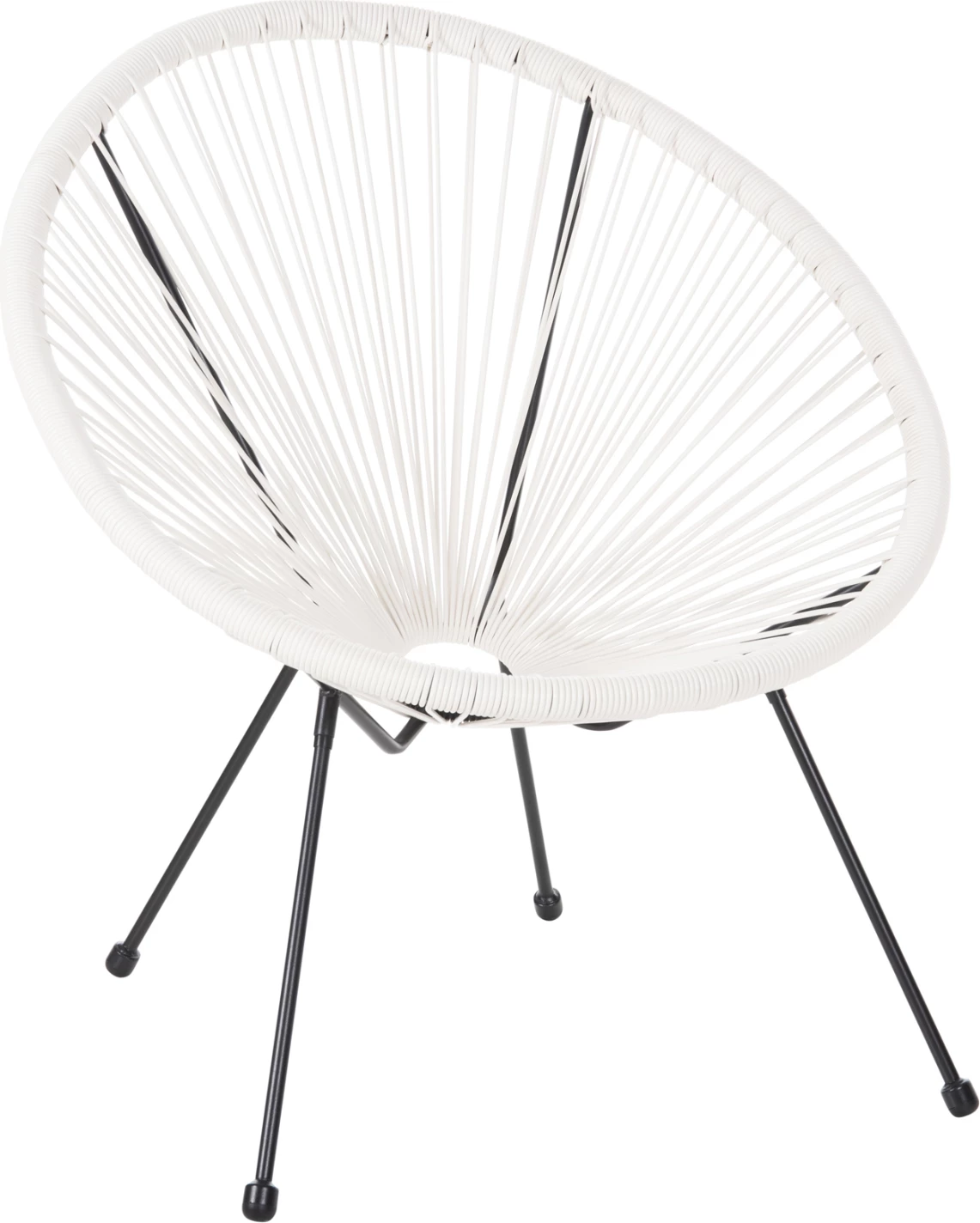 Gugalni stol za zunanjo uporabo tipa gnezdo ACAPULCO FH5872.12 črna kovina-sintetični ratan v beli barvi 71x72x80Hcm.
