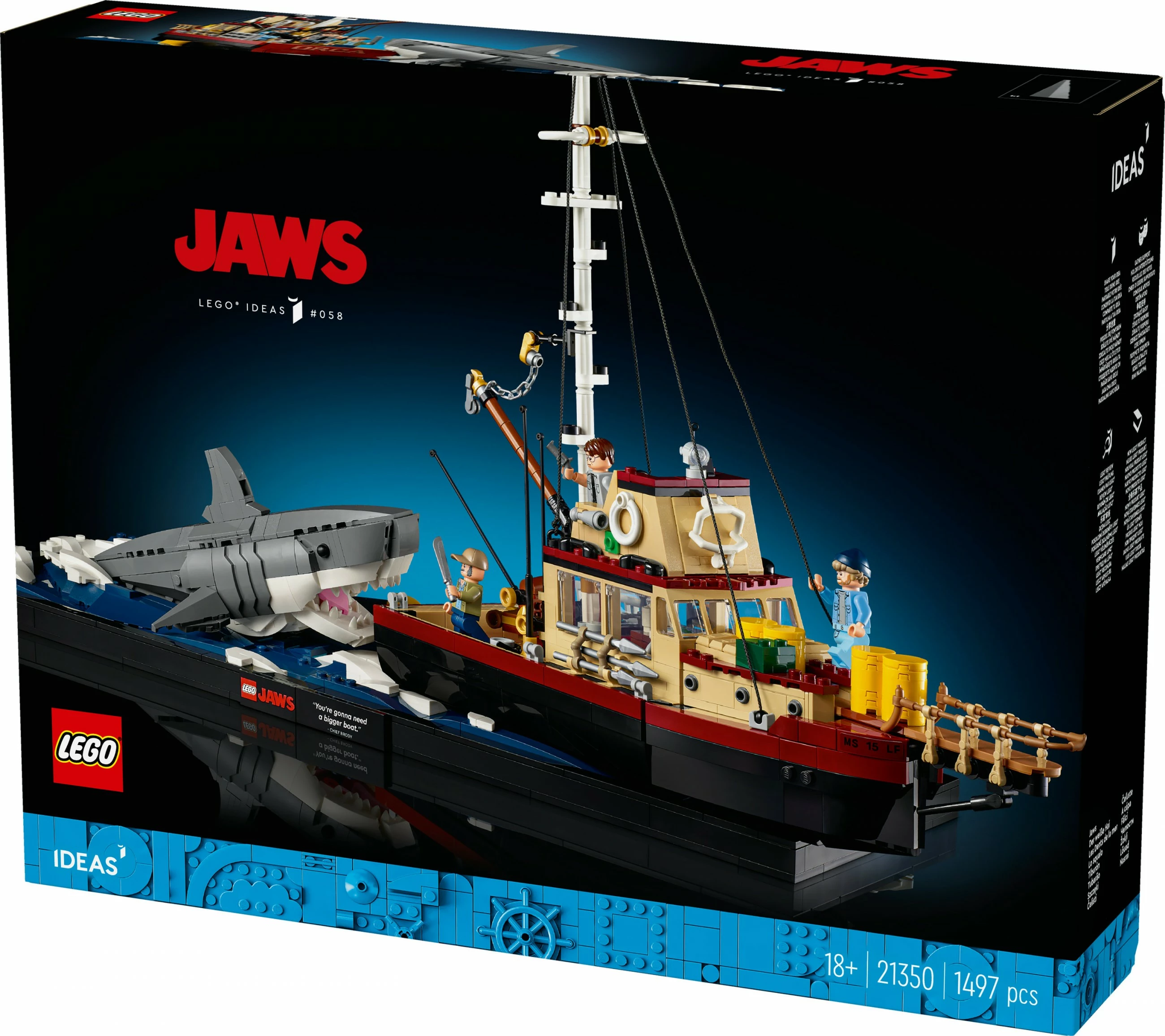 Set gradnikov LEGO Ideas 21350 Jaws, 1497 delov