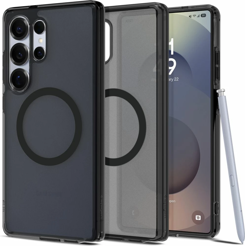 Ovitek za telefon Spigen Ultra Hybrid Mag za Samsung Galaxy S25 Ultra, črn