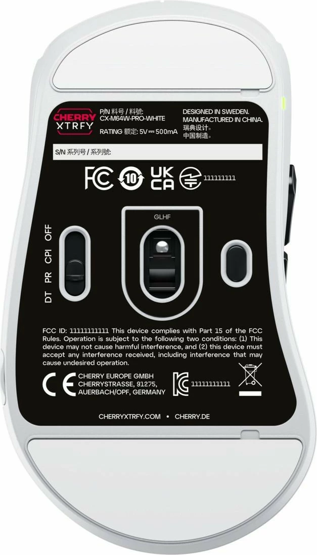 Gaming miš XTRFY M64 Pro Wireless CHERRY, 26000 DPI, črn/bel