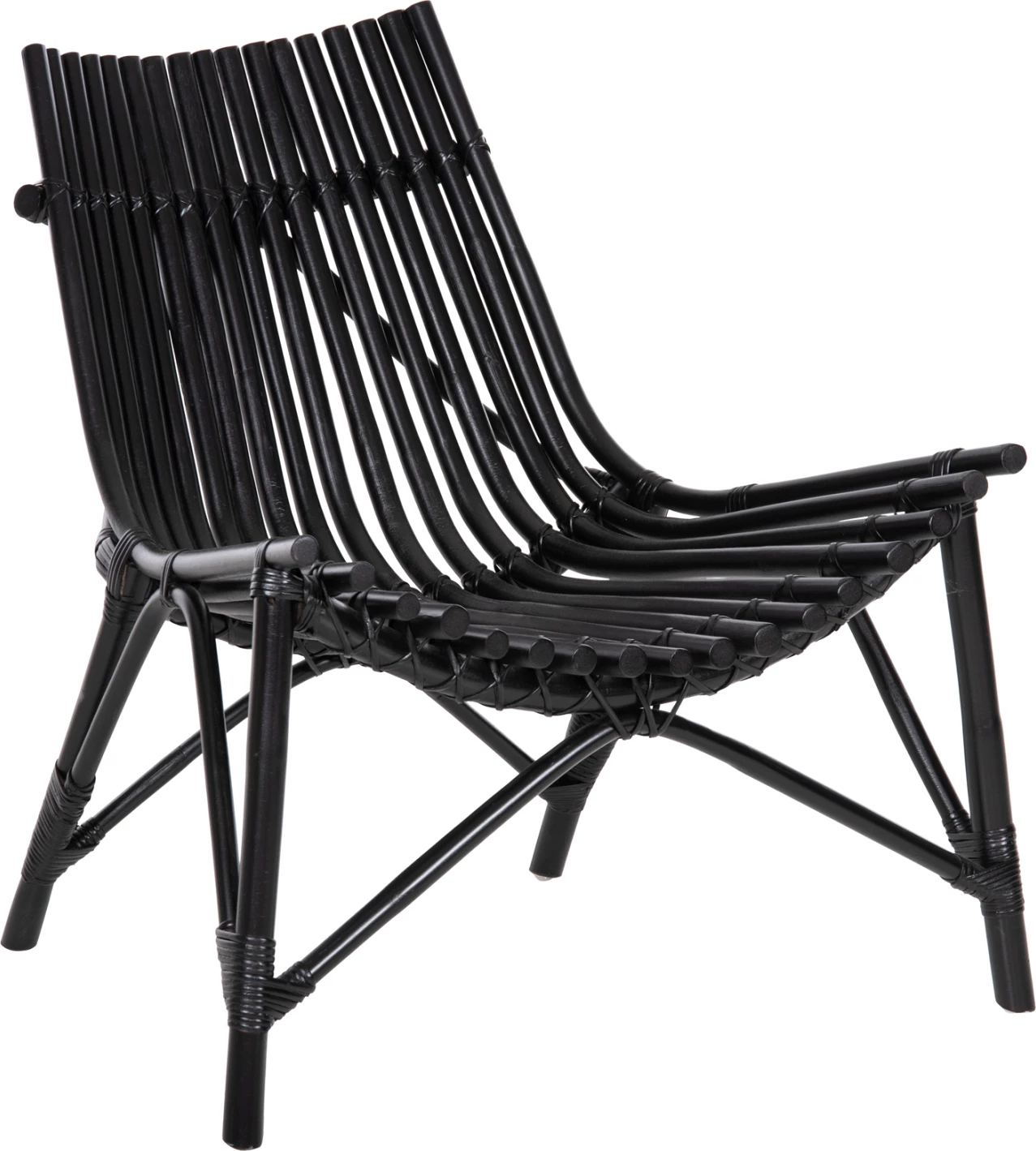 Stol za zunaj CELLION FH9812.02 ratan palice v črni barvi 76x72x83Hcm