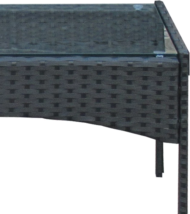 Vrtni lounge set Calmness, 4-delni rattan črn, blago sivo