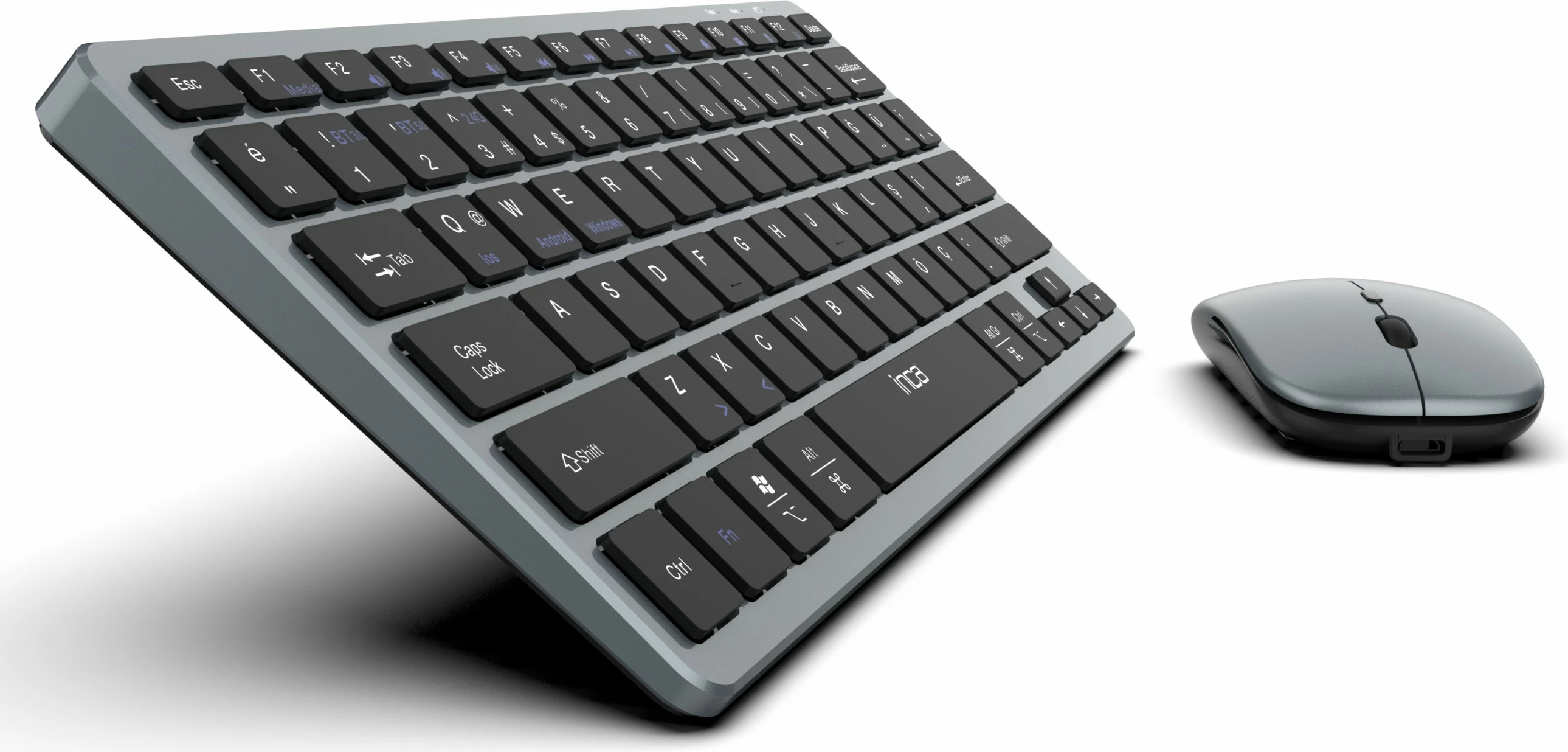 Set brezžične tipkovnice in miške Inca IBK-572BT, Bluetooth 3.0/5.0, črn