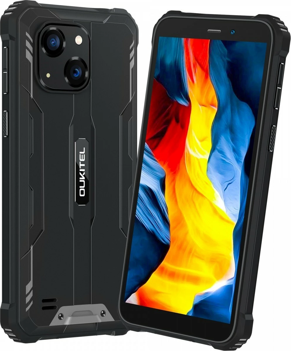 Pametni telefon OUKITEL G2, 4/64 GB, 6", Android 14, IP69K, črn