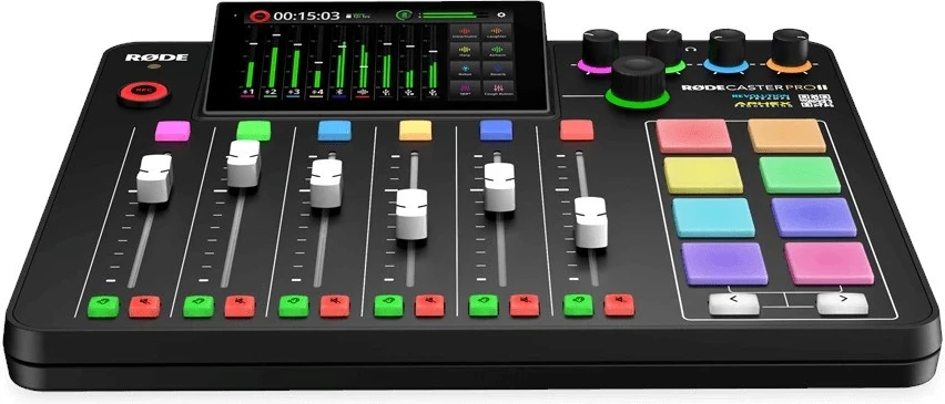 Produkcijski studio za podcaste in glasbo RØDECaster Pro II, črn