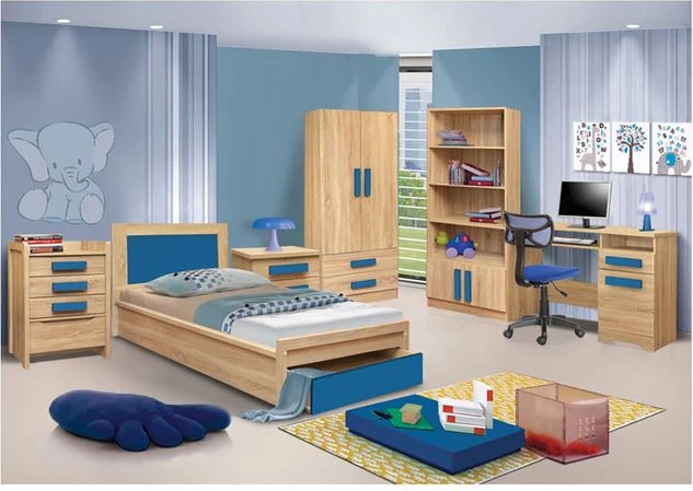 Postelja z predalom Playroom FH330.01 Sonama-Modra 90x190cm