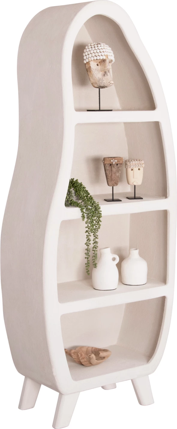 Polica regal serije Santorini FH18067 MDF v barvi off-white 80x38x196H cm