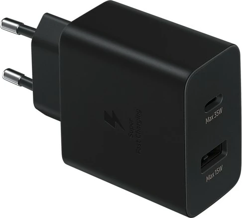 Hitro polnilo 35W z dvema vratoma (USB Type-C + Micro USB), Samsung Power Adapter Duo, črno