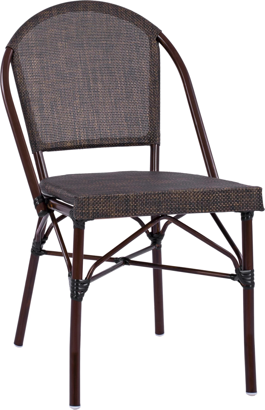 Kovinski stol videz bambusa rjave barve FH5718 54x62x89 cm