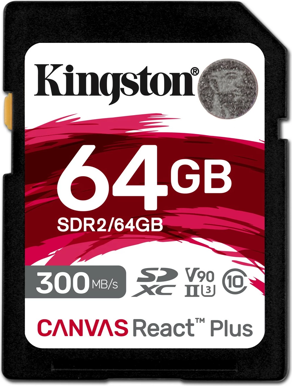 SD kartica Canvas React Plus 64GB, UHS-II, 300 MB/s, črna