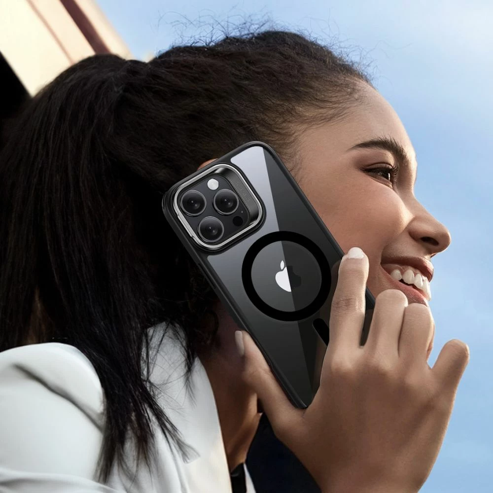 Hibridni ovitek s stojalom HaloLock MagSafe, ESR za iPhone 16 Pro, komplet s kaljenim steklom, prozoren