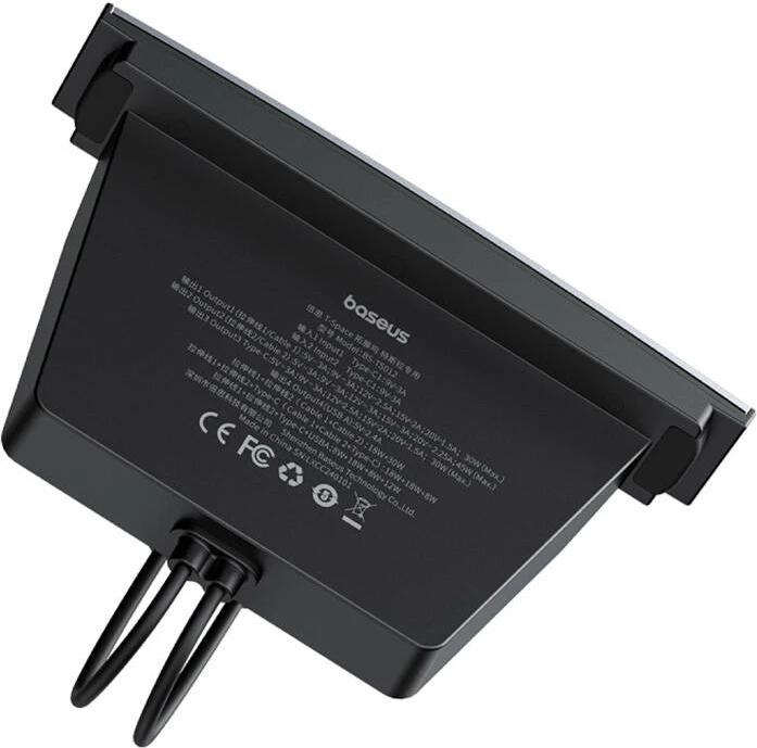 Avtomobilski hub z USB-C na USB-C kablom, Baseus T-Space, črn