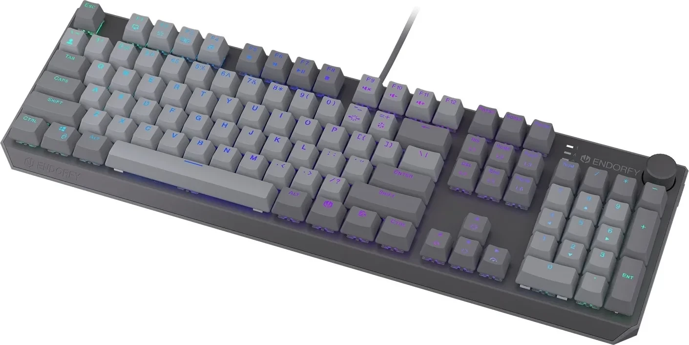 Mehanska tipkovnica Endorfy Thock V2, RGB, polna velikost, USB-C, siva