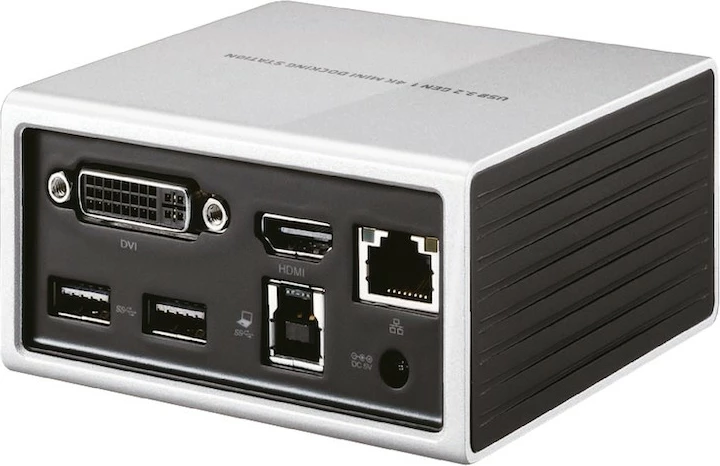 Docking station z dolgimi 4K, 4x USB3, HDMI, DVI, LAN, alumin argint/črn Club3D
