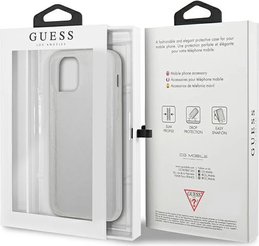 Prozoren ovitek za iPhone 12/12 Pro 6,1" Guess GUHCP12M3D4GTR, kolekcija 4G 3D